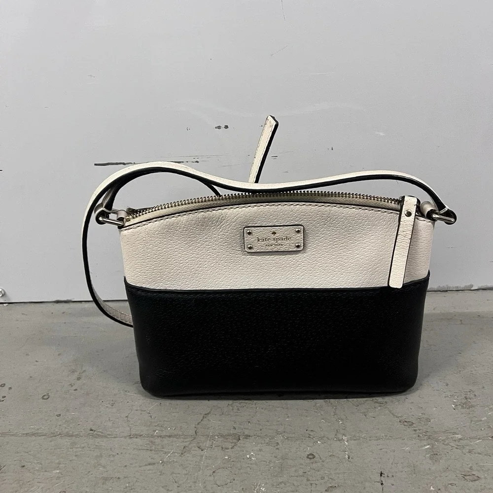Kate Spade New York Grove Street Caley Leather‎ Satchel Tote Bag Set Black Cream